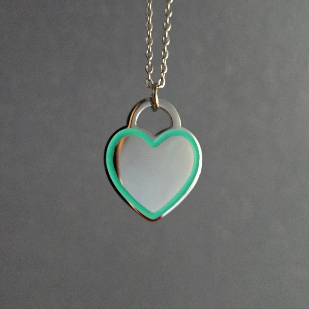 Beautiful blue 💙 Tiffany - esque heart lock pendant necklace